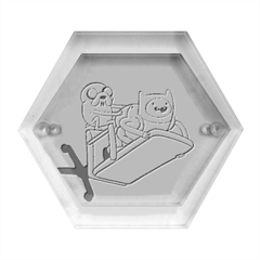 Cartoon Adventure Time Jake And Finn Hexagon Wood Jewelry Box by Sarkoni