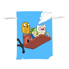 Cartoon Adventure Time Jake And Finn Lightweight Drawstring Pouch (l) by Sarkoni