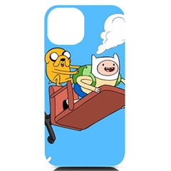 Cartoon Adventure Time Jake And Finn Iphone 14 Black Uv Print Case by Sarkoni