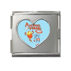 Adventure Time Avengers Age Of Ultron Mega Link Heart Italian Charm (18mm) by Sarkoni