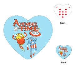 Adventure Time Avengers Age Of Ultron Playing Cards Single Design (heart) by Sarkoni