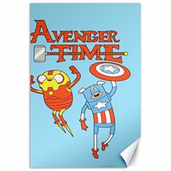 Adventure Time Avengers Age Of Ultron Canvas 24  X 36  by Sarkoni