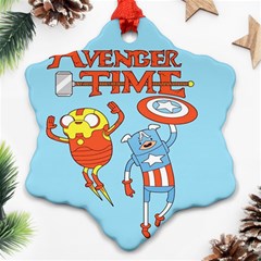 Adventure Time Avengers Age Of Ultron Snowflake Ornament (two Sides) by Sarkoni