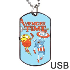 Adventure Time Avengers Age Of Ultron Dog Tag Usb Flash (two Sides) by Sarkoni