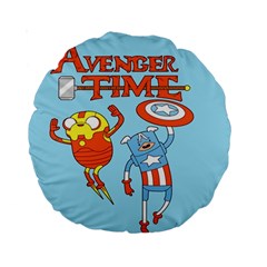 Adventure Time Avengers Age Of Ultron Standard 15  Premium Round Cushions by Sarkoni