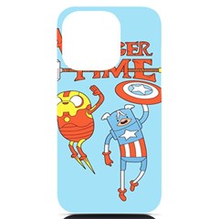 Adventure Time Avengers Age Of Ultron Iphone 14 Pro Black Uv Print Case by Sarkoni