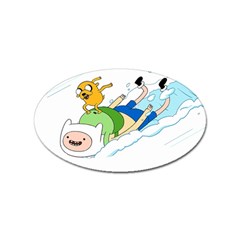 Adventure Time Finn And Jake Snow Sticker (oval) by Sarkoni