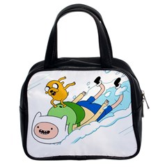 Adventure Time Finn And Jake Snow Classic Handbag (two Sides) by Sarkoni