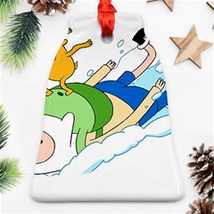 Adventure Time Finn And Jake Snow Ornament (bell) by Sarkoni