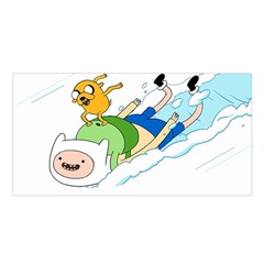 Adventure Time Finn And Jake Snow Satin Shawl 45  X 80  by Sarkoni