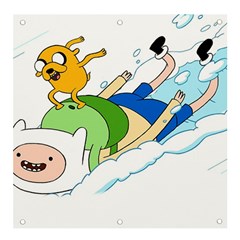 Adventure Time Finn And Jake Snow Banner And Sign 4  X 4  by Sarkoni