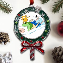 Adventure Time Finn And Jake Snow Metal X mas Lollipop With Crystal Ornament by Sarkoni