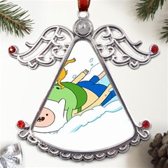 Adventure Time Finn And Jake Snow Metal Angel With Crystal Ornament by Sarkoni