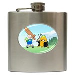 Adventure Time Finn And Jake Cartoon Network Parody Hip Flask (6 oz) Front