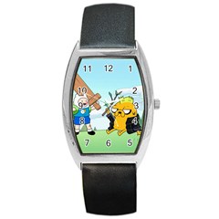 Adventure Time Finn And Jake Cartoon Network Parody Barrel Style Metal Watch by Sarkoni