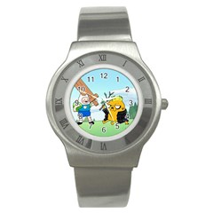 Adventure Time Finn And Jake Cartoon Network Parody Stainless Steel Watch by Sarkoni