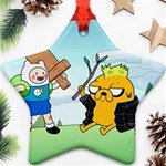 Adventure Time Finn And Jake Cartoon Network Parody Star Ornament (Two Sides) Front