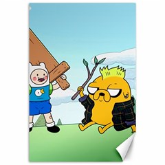 Adventure Time Finn And Jake Cartoon Network Parody Canvas 24  X 36  by Sarkoni