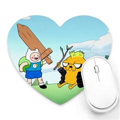 Adventure Time Finn And Jake Cartoon Network Parody Heart Mousepad by Sarkoni