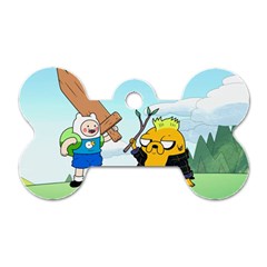 Adventure Time Finn And Jake Cartoon Network Parody Dog Tag Bone (two Sides) by Sarkoni