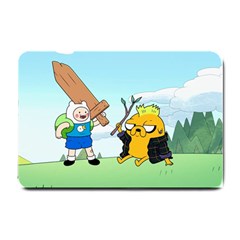 Adventure Time Finn And Jake Cartoon Network Parody Small Doormat by Sarkoni