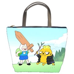 Adventure Time Finn And Jake Cartoon Network Parody Bucket Bag by Sarkoni