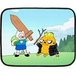 Adventure Time Finn And Jake Cartoon Network Parody Two Sides Fleece Blanket (Mini) 35 x27  Blanket Front