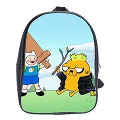 Adventure Time Finn And Jake Cartoon Network Parody School Bag (large) by Sarkoni