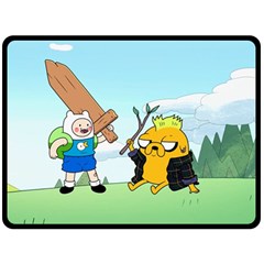 Adventure Time Finn And Jake Cartoon Network Parody Fleece Blanket (large) by Sarkoni