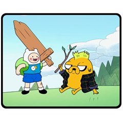 Adventure Time Finn And Jake Cartoon Network Parody Fleece Blanket (medium) by Sarkoni