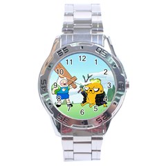 Adventure Time Finn And Jake Cartoon Network Parody Stainless Steel Analogue Watch by Sarkoni