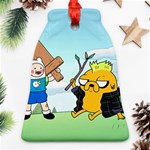 Adventure Time Finn And Jake Cartoon Network Parody Bell Ornament (Two Sides) Back