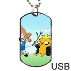 Adventure Time Finn And Jake Cartoon Network Parody Dog Tag Usb Flash (one Side) by Sarkoni