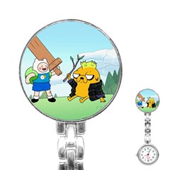 Adventure Time Finn And Jake Cartoon Network Parody Stainless Steel Nurses Watch by Sarkoni