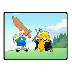 Adventure Time Finn And Jake Cartoon Network Parody Two Sides Fleece Blanket (small) by Sarkoni