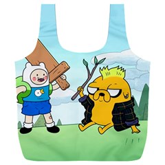 Adventure Time Finn And Jake Cartoon Network Parody Full Print Recycle Bag (xxxl) by Sarkoni