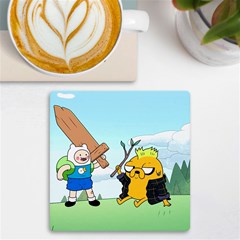 Adventure Time Finn And Jake Cartoon Network Parody Uv Print Square Tile Coaster  by Sarkoni