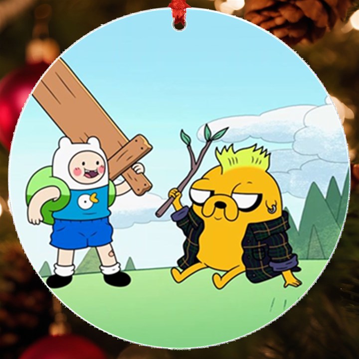 Adventure Time Finn And Jake Cartoon Network Parody UV Print Acrylic Ornament Round