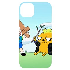 Adventure Time Finn And Jake Cartoon Network Parody Iphone 14 Plus Black Uv Print Case by Sarkoni