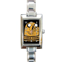 Adventure Time Jake  I Love Food Rectangle Italian Charm Watch by Sarkoni