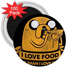 Adventure Time Jake  I Love Food 3  Magnets (100 Pack) by Sarkoni