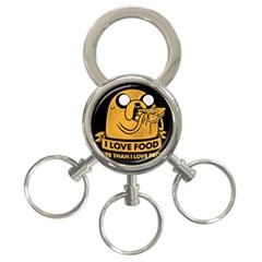 Adventure Time Jake  I Love Food 3-ring Key Chain by Sarkoni