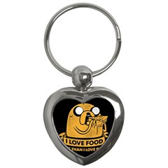 Adventure Time Jake  I Love Food Key Chain (heart) by Sarkoni