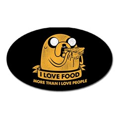 Adventure Time Jake  I Love Food Oval Magnet by Sarkoni