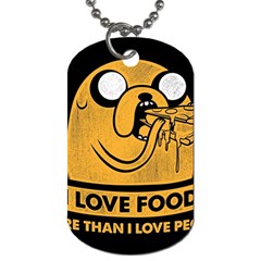 Adventure Time Jake  I Love Food Dog Tag (two Sides) by Sarkoni