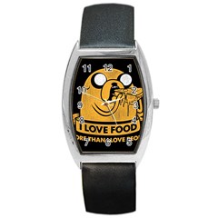 Adventure Time Jake  I Love Food Barrel Style Metal Watch by Sarkoni