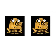 Adventure Time Jake  I Love Food Cufflinks (square) by Sarkoni