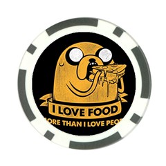 Adventure Time Jake  I Love Food Poker Chip Card Guard by Sarkoni