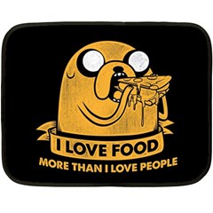 Adventure Time Jake  I Love Food Fleece Blanket (mini) by Sarkoni