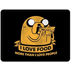 Adventure Time Jake  I Love Food Fleece Blanket (large) by Sarkoni